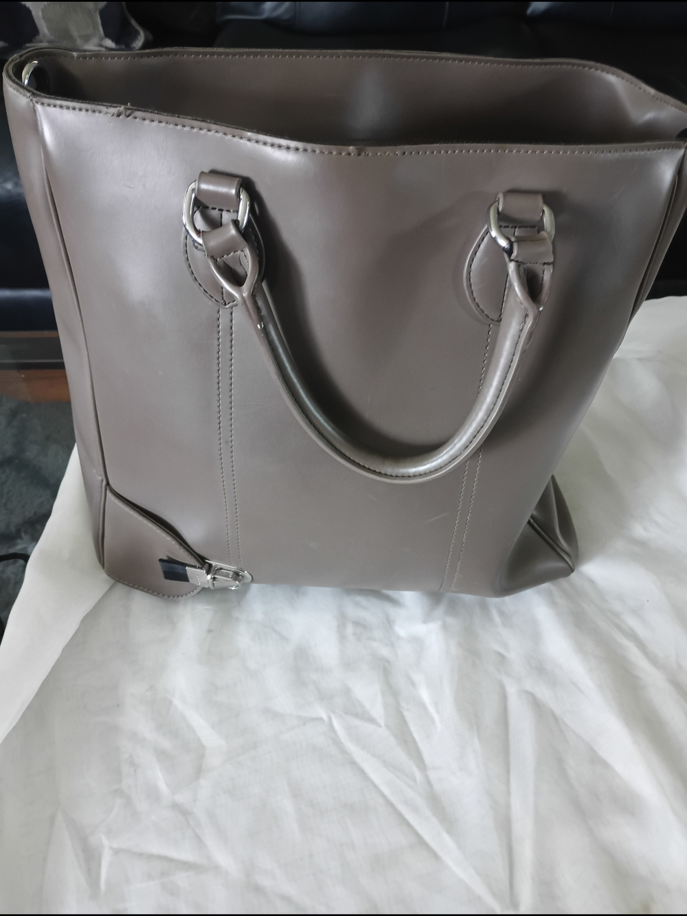 Geox Large Grey Leather Annya Tote Handbag
